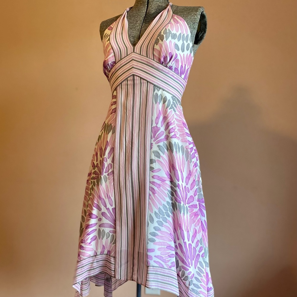 BCBG Max Azria Silk Halter Dress